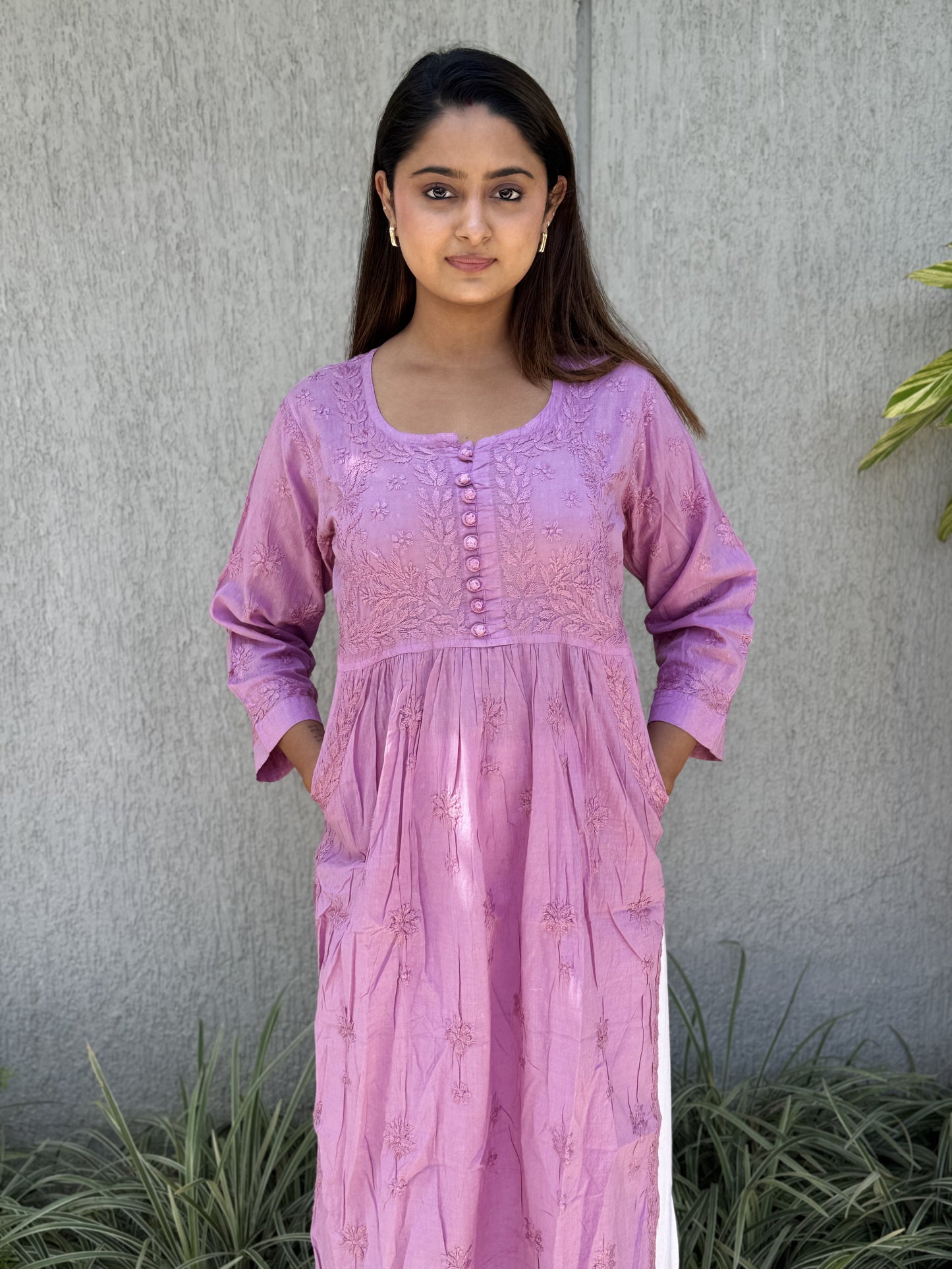 JASMINE Cotton Kurti - Dusty Purple