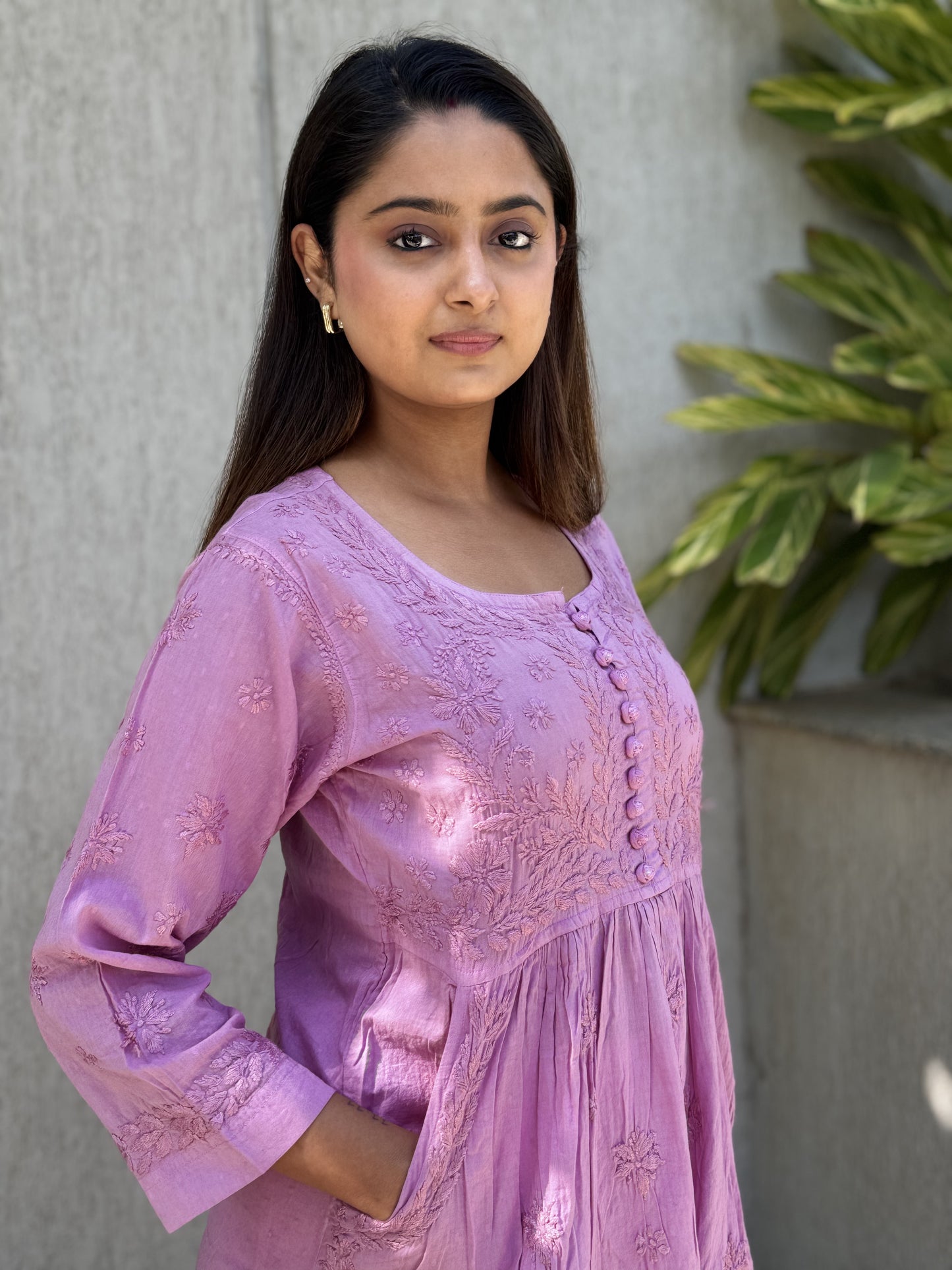 JASMINE Cotton Kurti - Dusty Purple