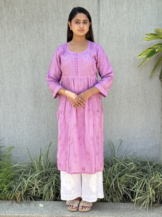 JASMINE Cotton Kurti - Dusty Purple