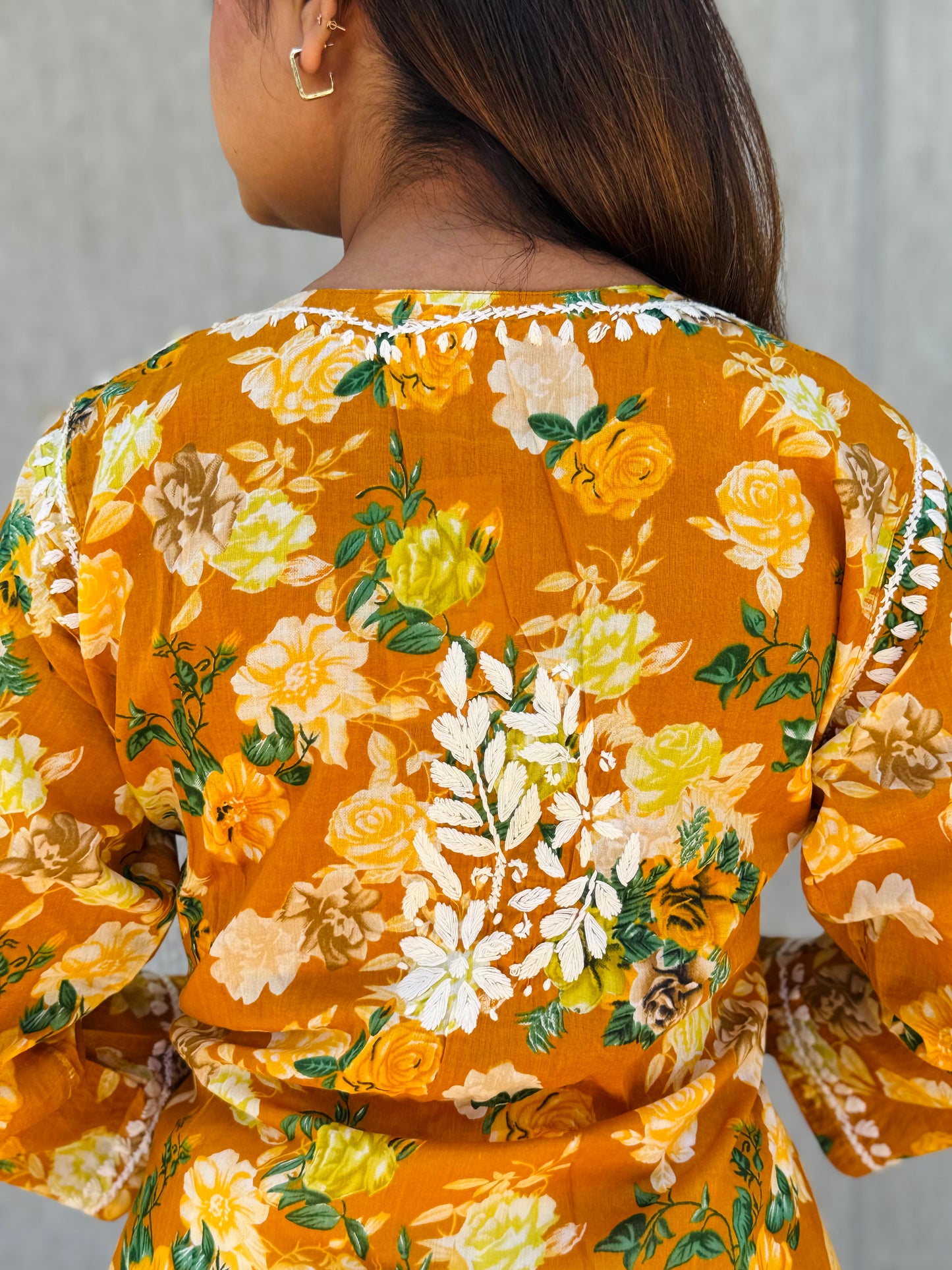 SARA Mul Kurti - Yellow
