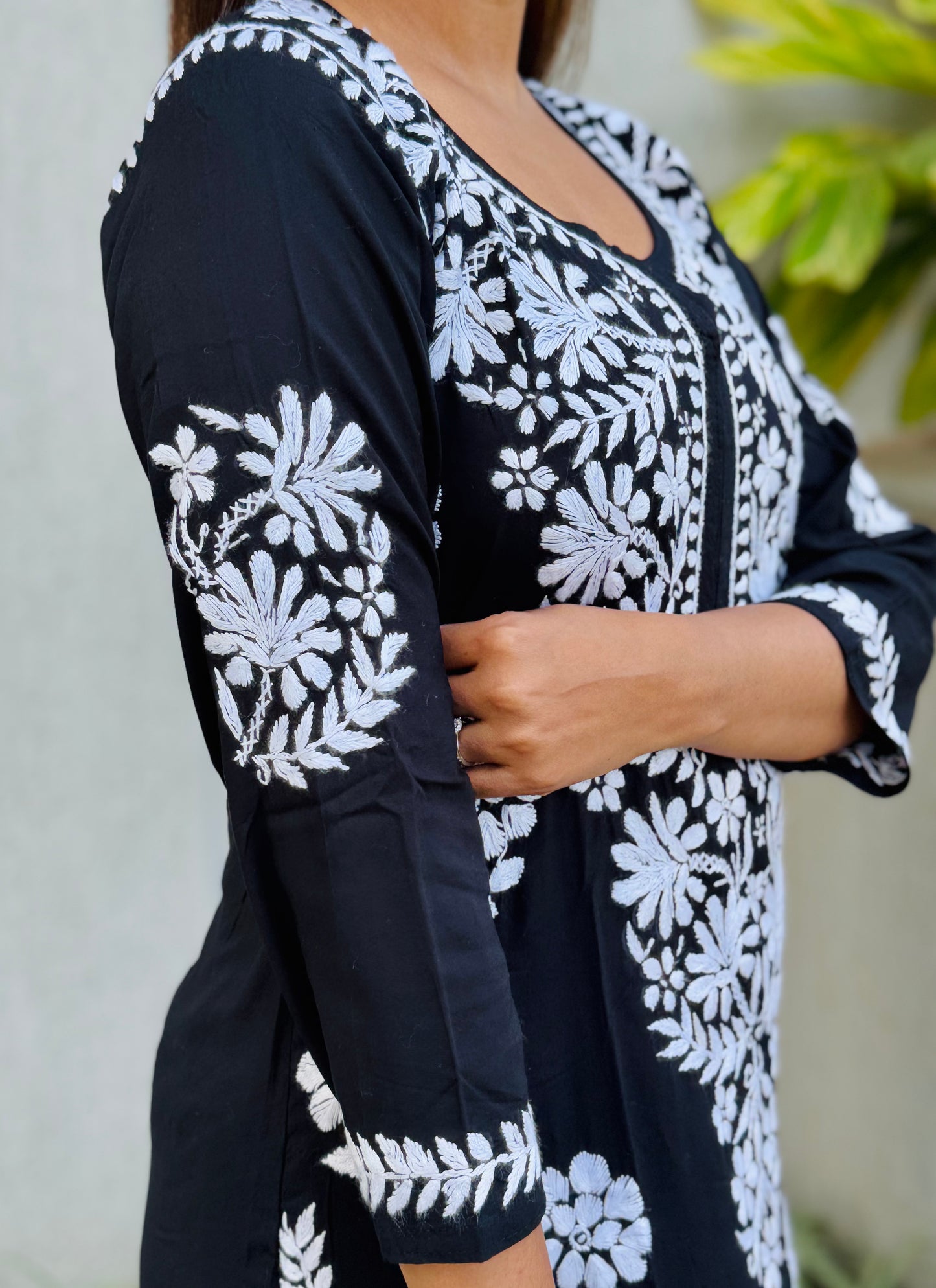 RUHI Pure Modal Kurti - Black