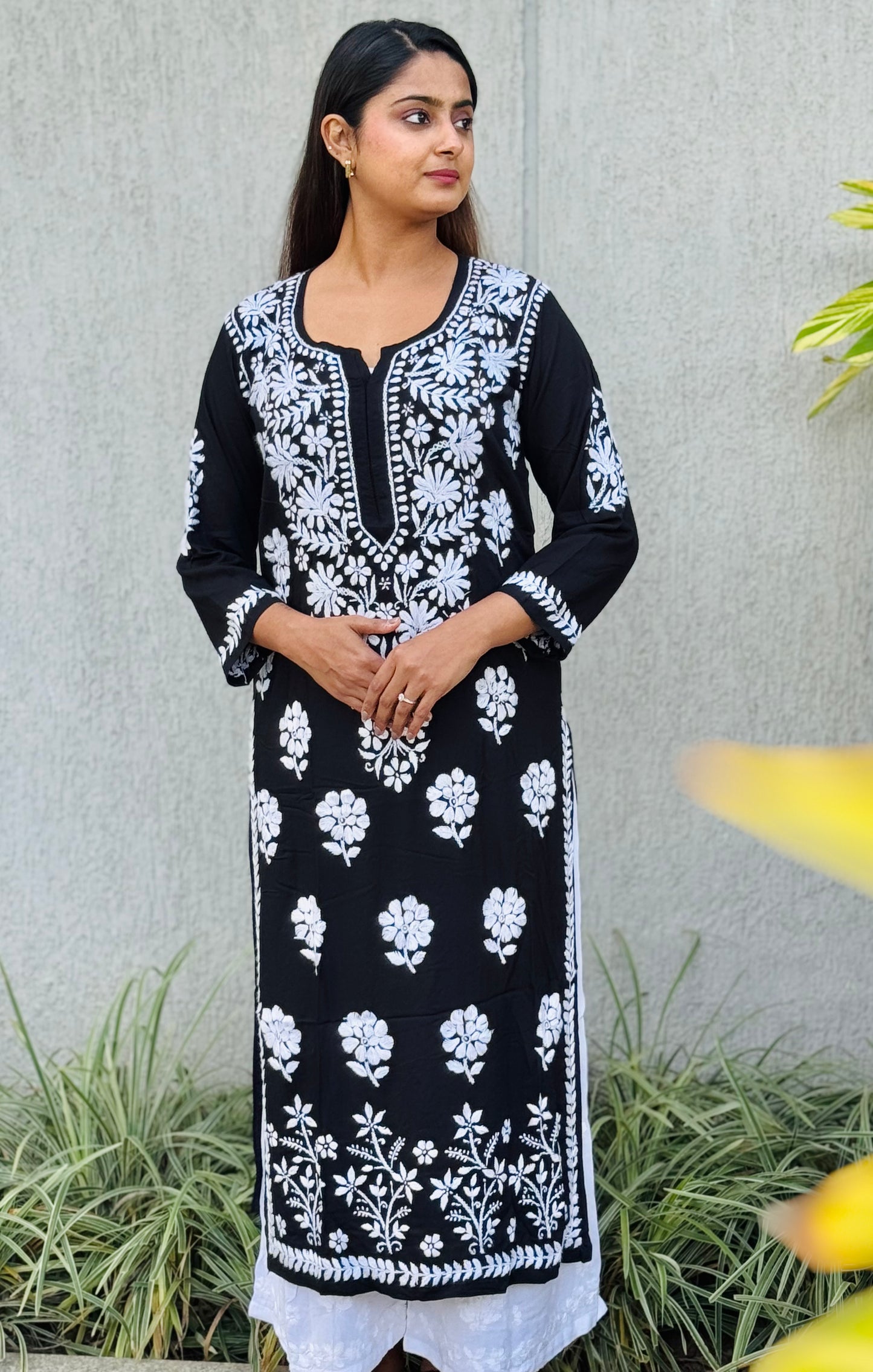 RUHI Pure Modal Kurti - Black