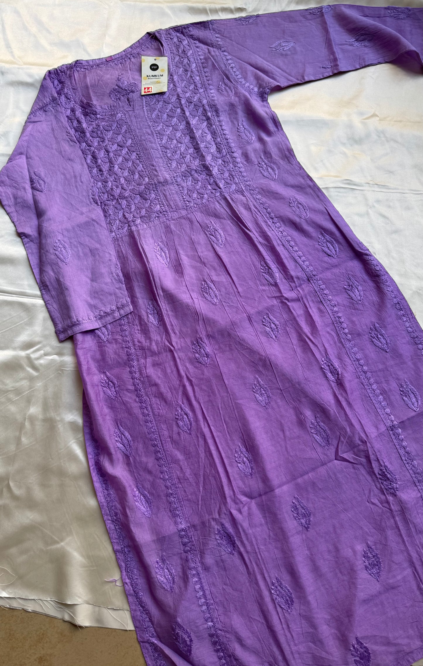 RAESHA Chanderi Cotton Kurti - Dark Purple