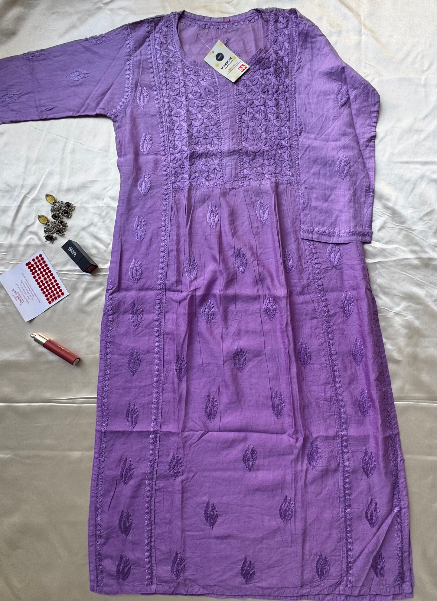 RAESHA Chanderi Cotton Kurti - Dark Purple