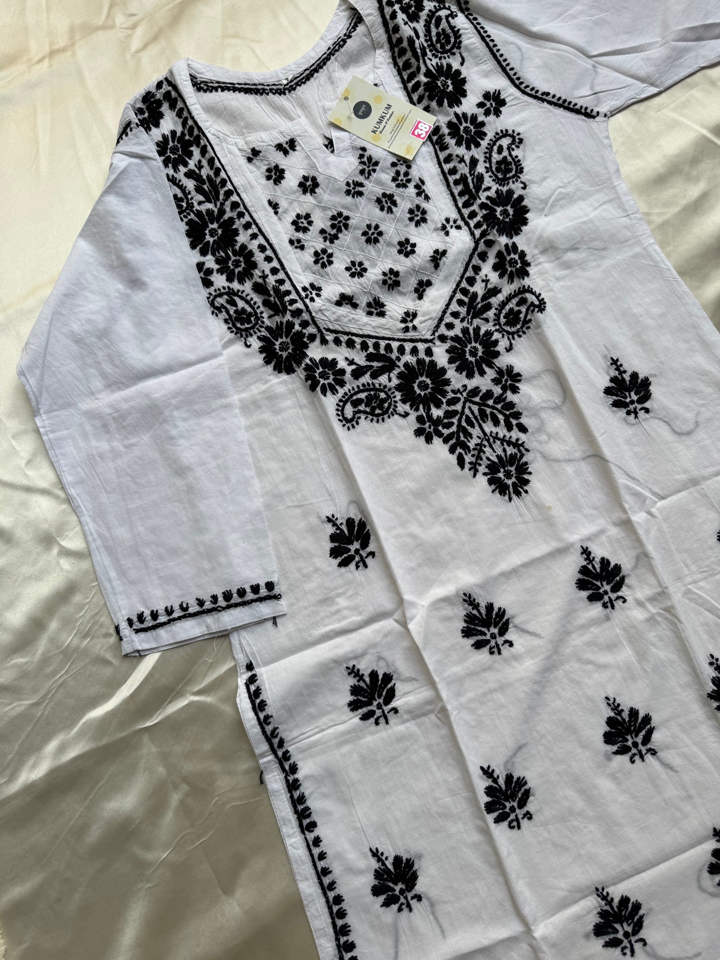 JASMINE Mul Kurti - Black & White