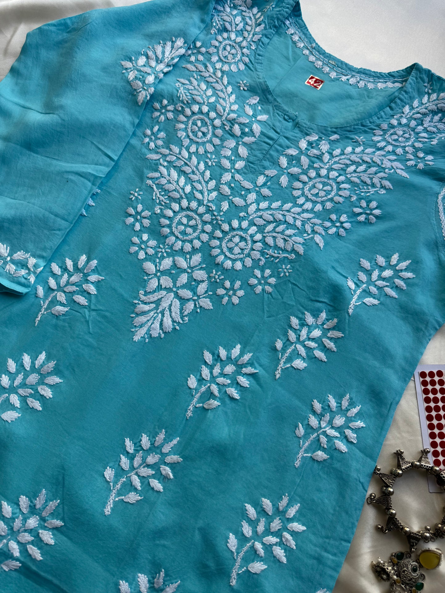 Noor Pure Modal Short Kurti - Blue