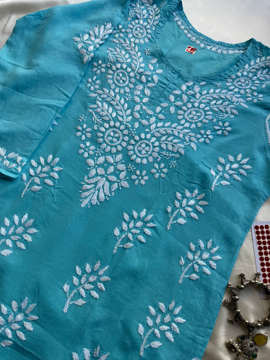 Noor Pure Modal Short Kurti - Blue