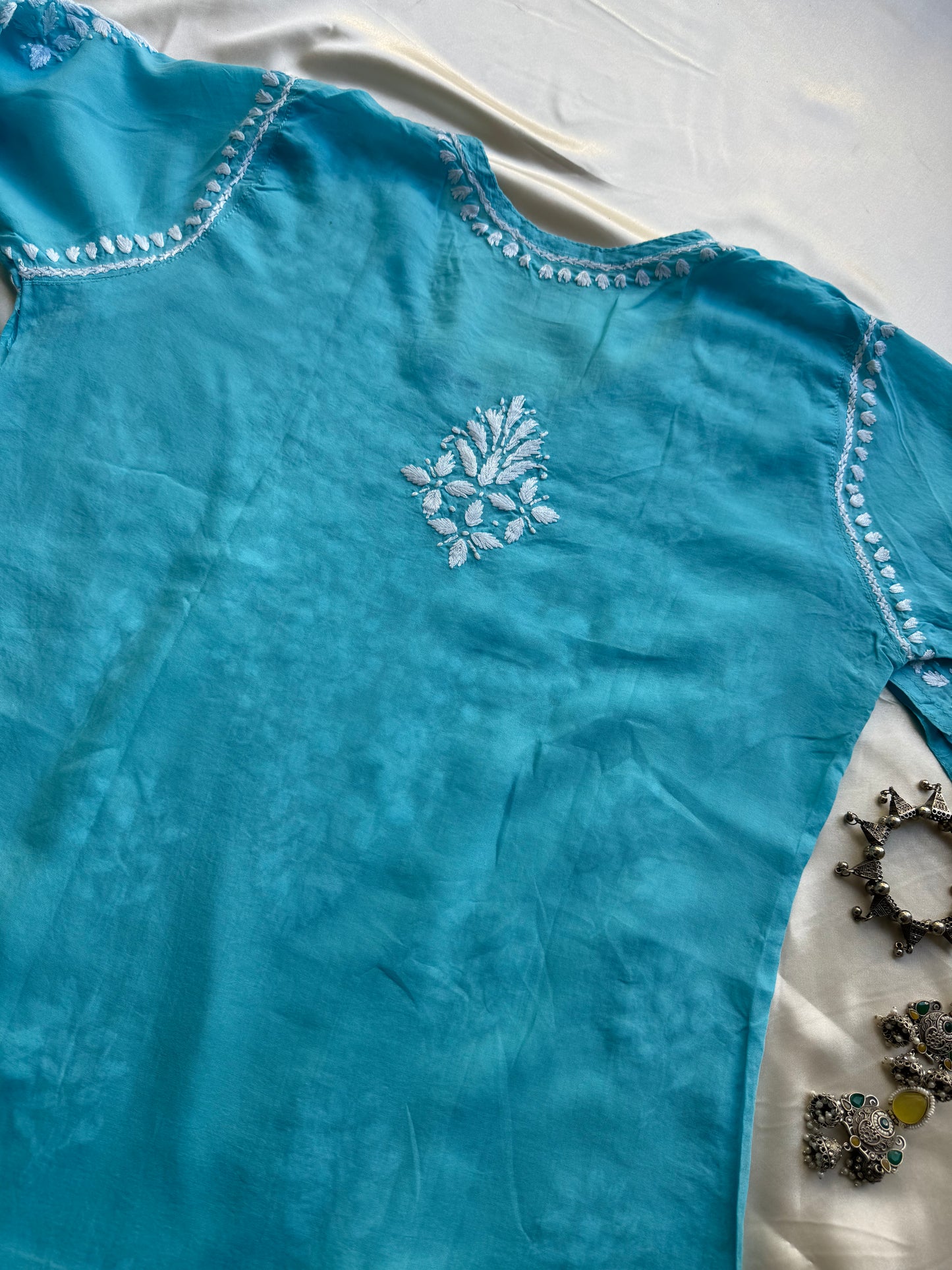 Noor Pure Modal Short Kurti - Blue