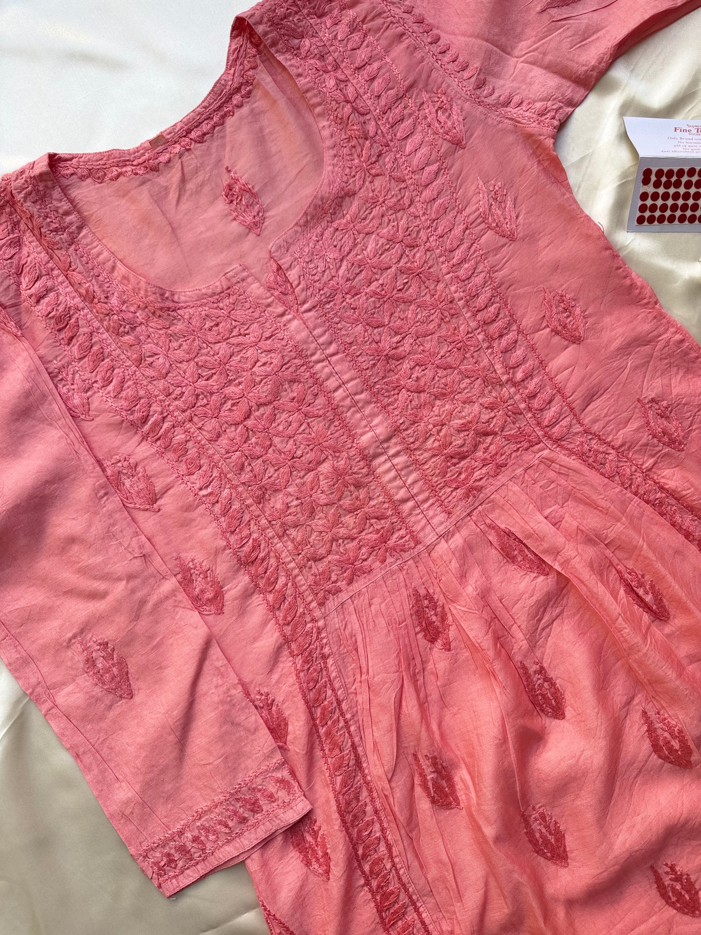 RAESHA Chanderi Cotton Kurti - Peachy Pink