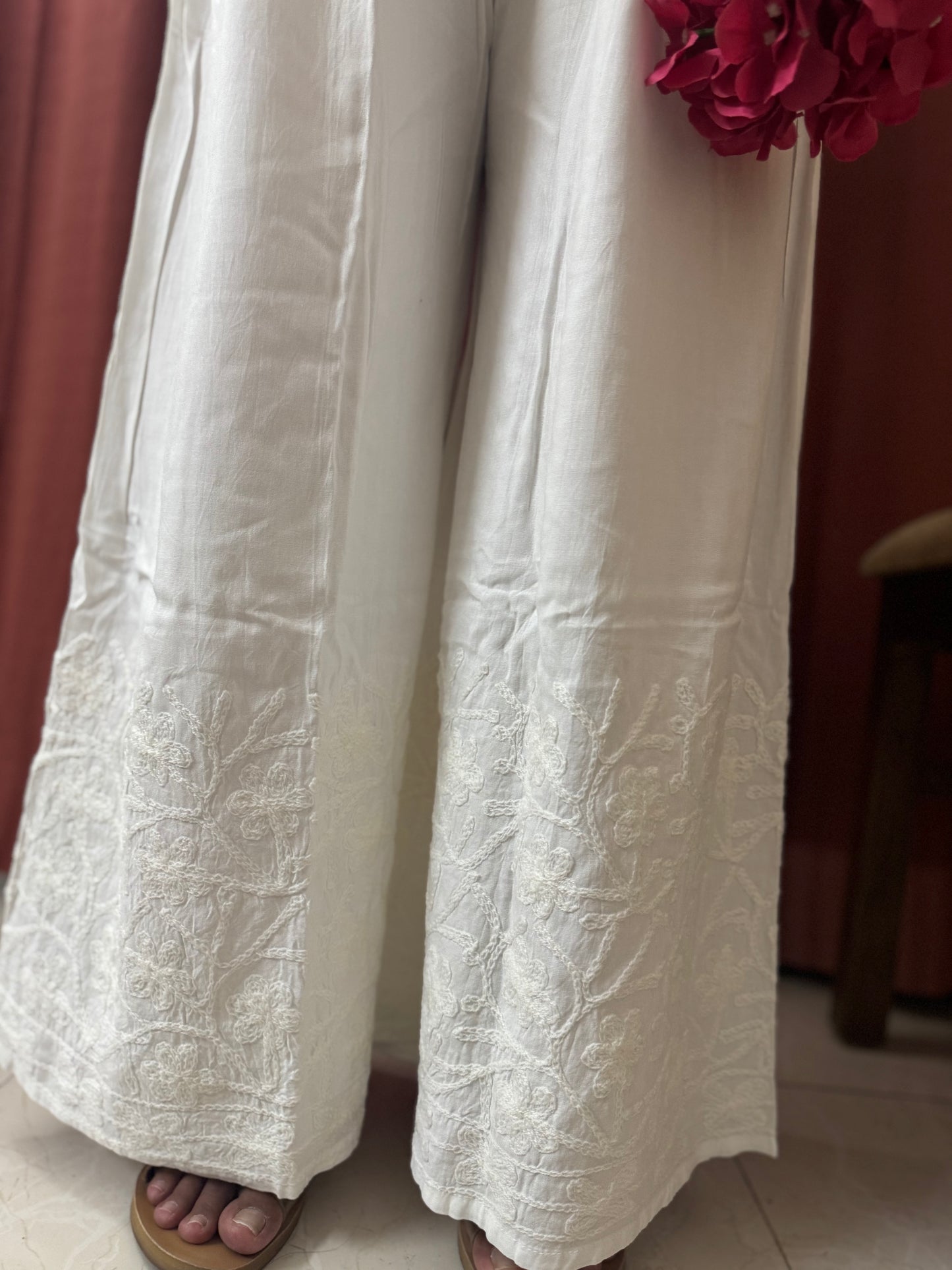 White Rayon Palazzo