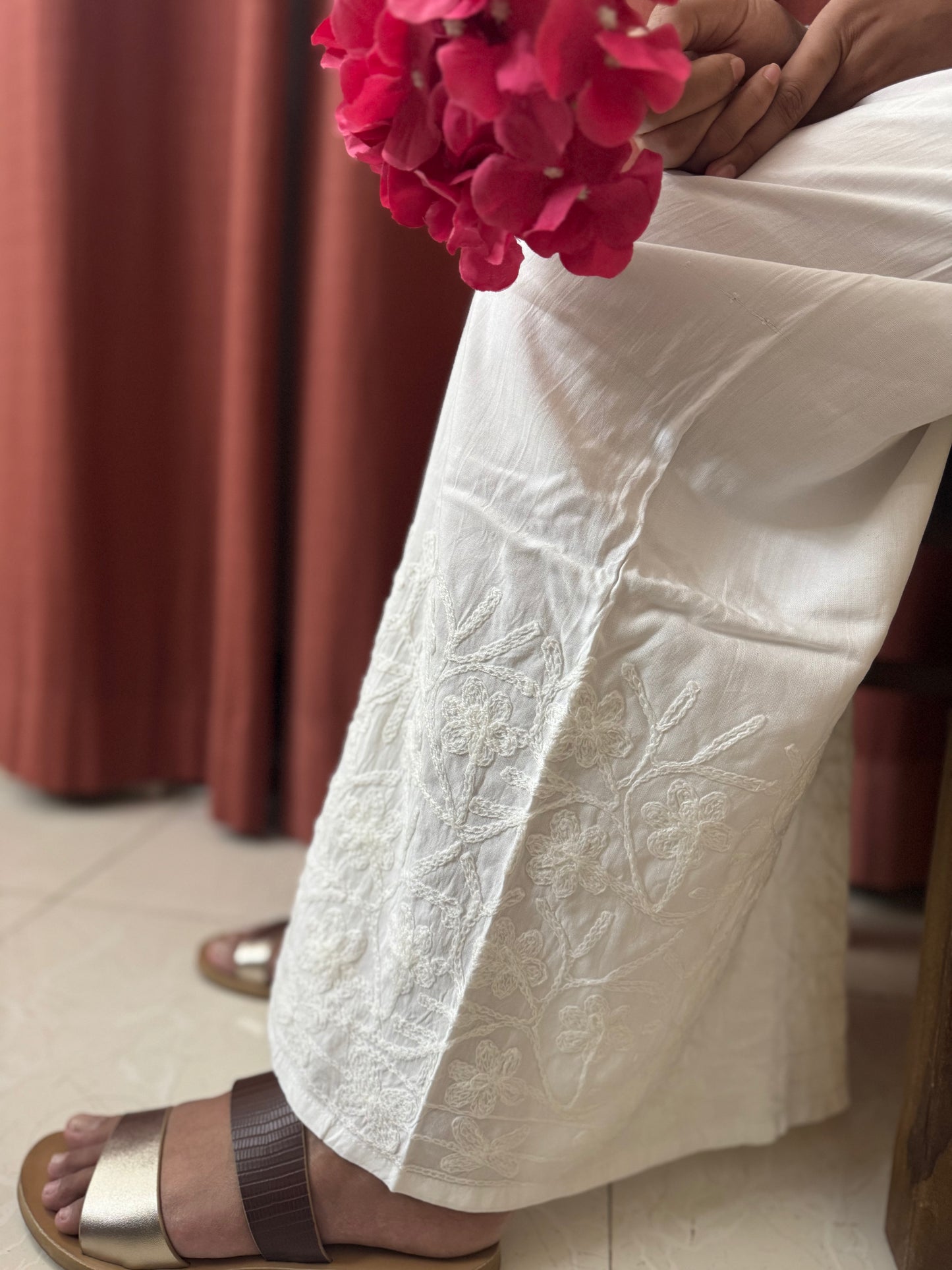 White Rayon Palazzo