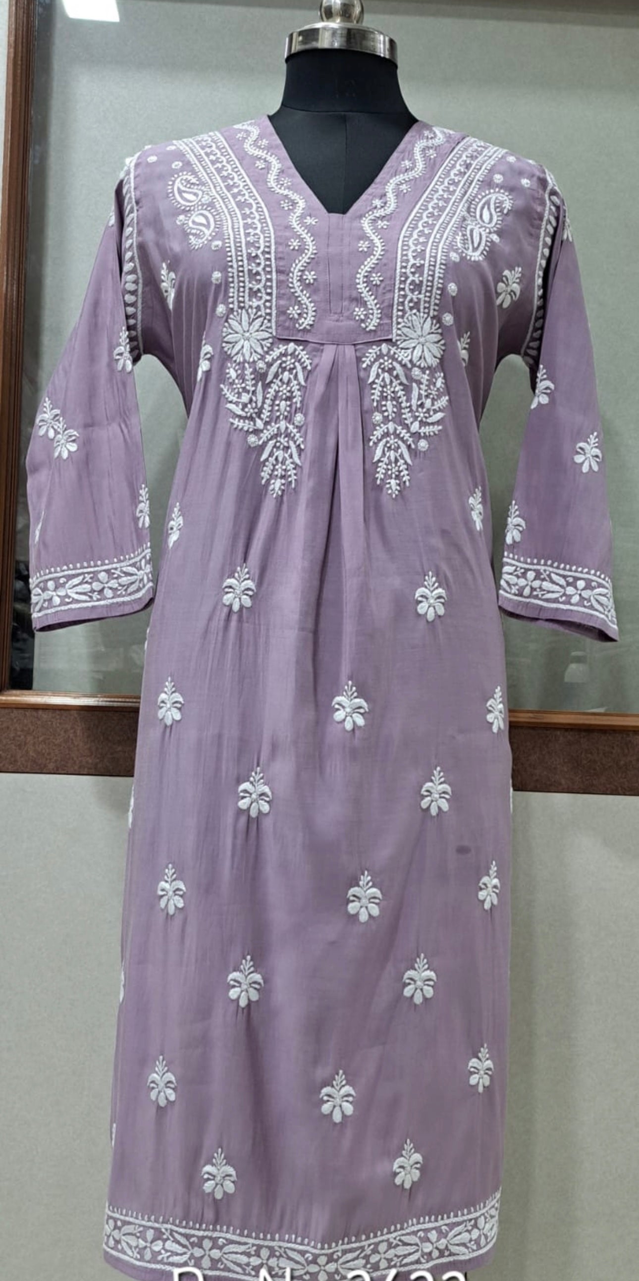 JUHI Soft Chanderi Kurti - Mauve