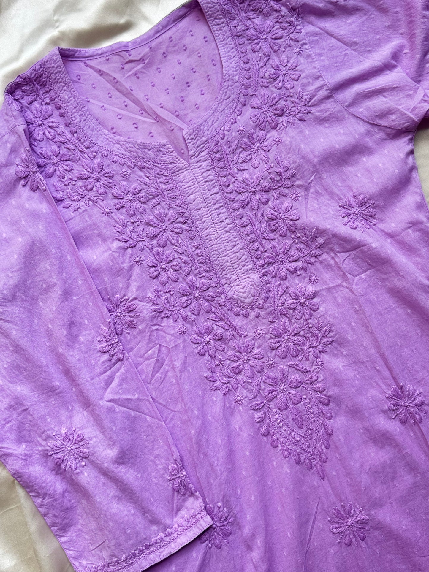 JASMINE Cotton Kurti - Purple (Ombre)
