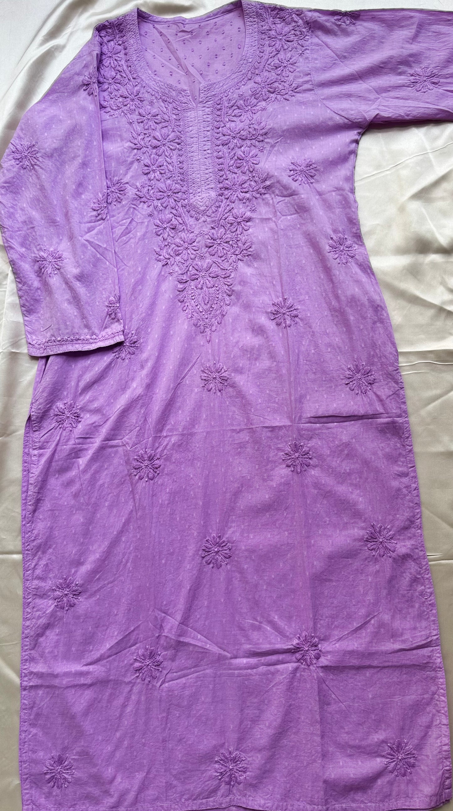 JASMINE Cotton Kurti - Purple (Ombre)
