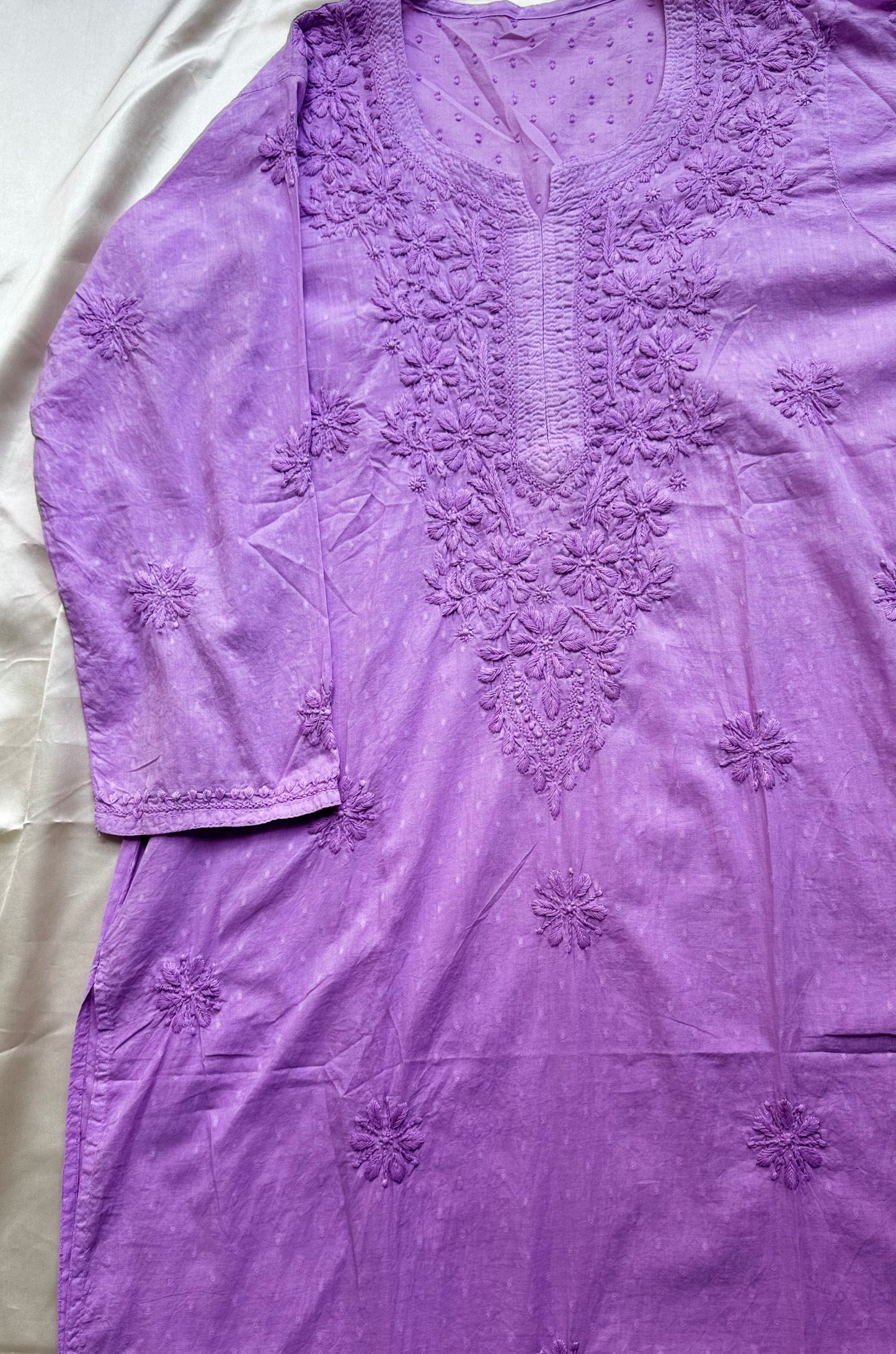 JASMINE Cotton Kurti - Purple (Ombre)