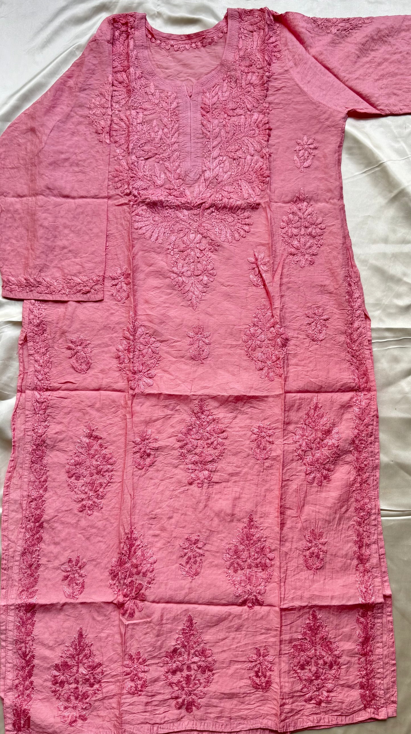 RAESHA Chanderi Cotton Kurti - Peach