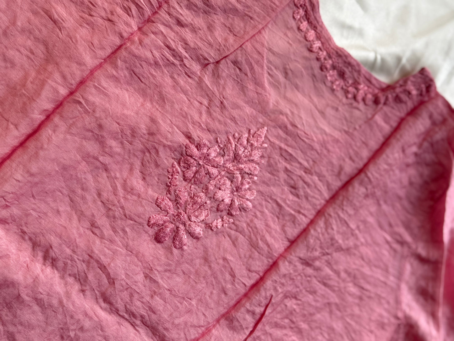 RAESHA Chanderi Cotton Kurti - Peach