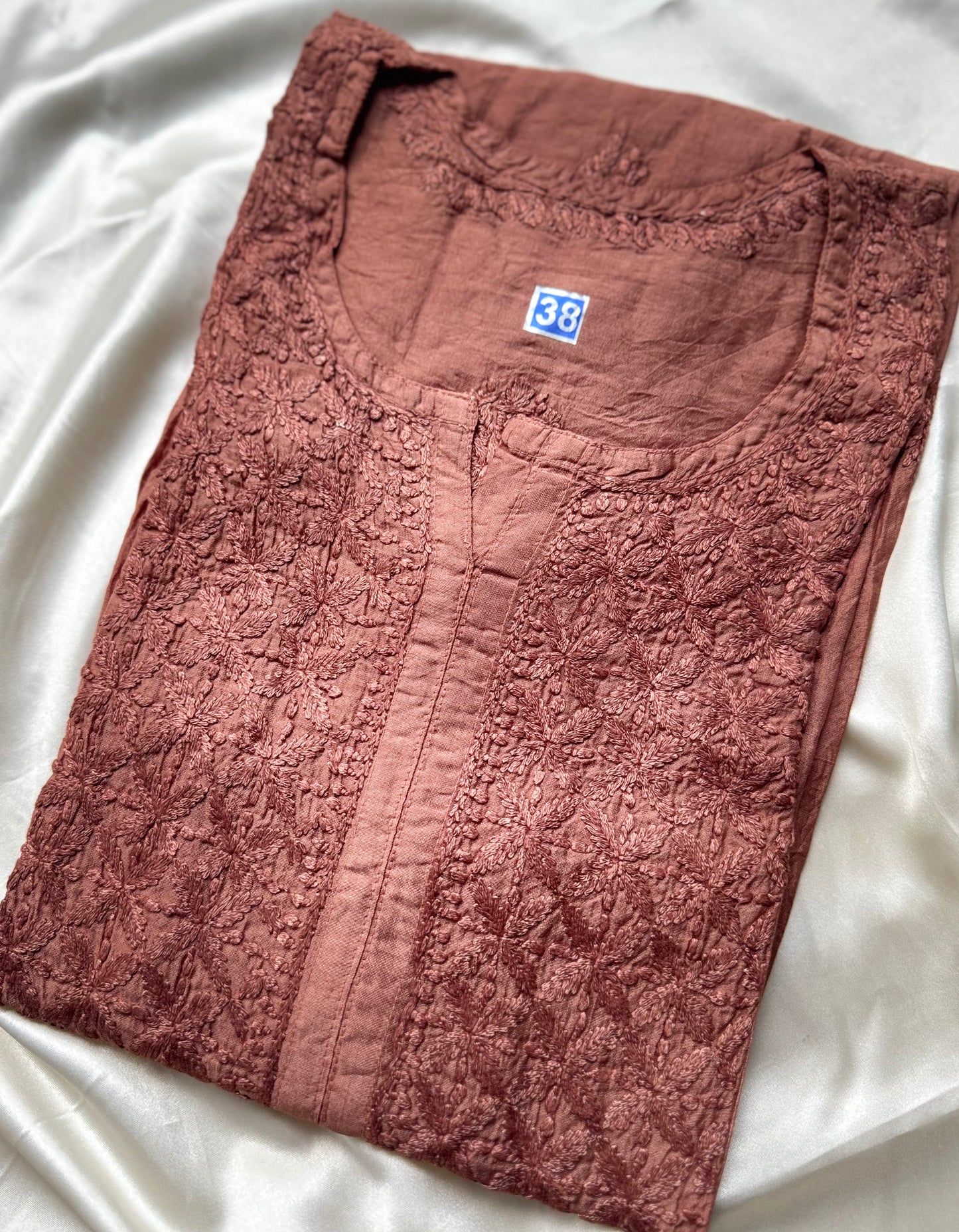 RAESHA Chanderi Cotton Kurti - Cocoa Brown