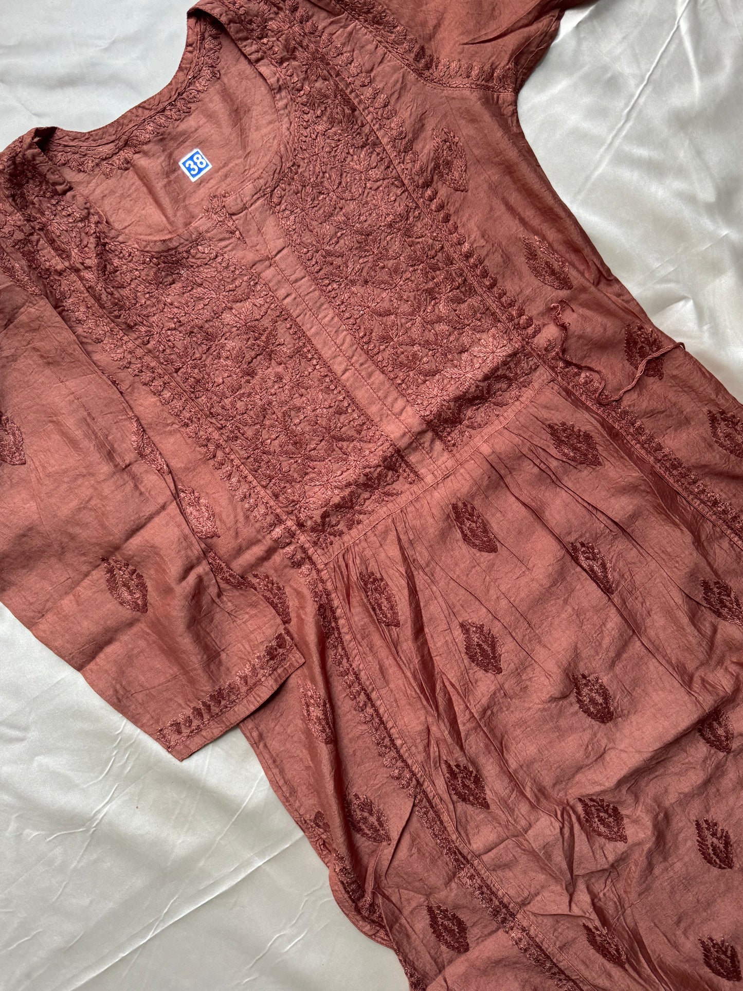 RAESHA Chanderi Cotton Kurti - Cocoa Brown
